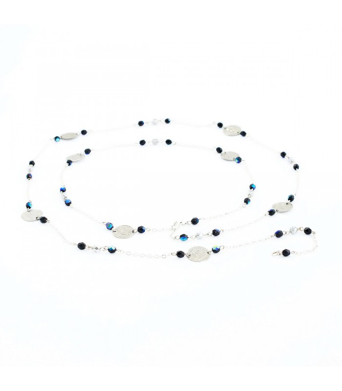 Korálky Janka náhrdelník penízkový modrý, H010