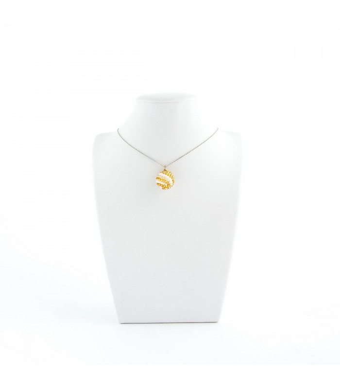 Korálky Janka náhrdelník zlatobílá kulička, H026