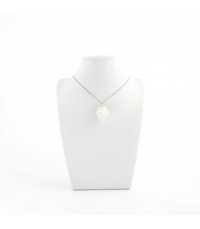 Korálky Janka náhrdelník bílostříbrná kulička, H029