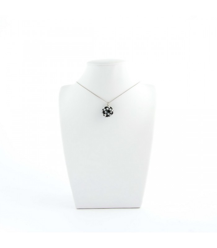Korálky Janka náhrdelník bíločerná kulička, H030